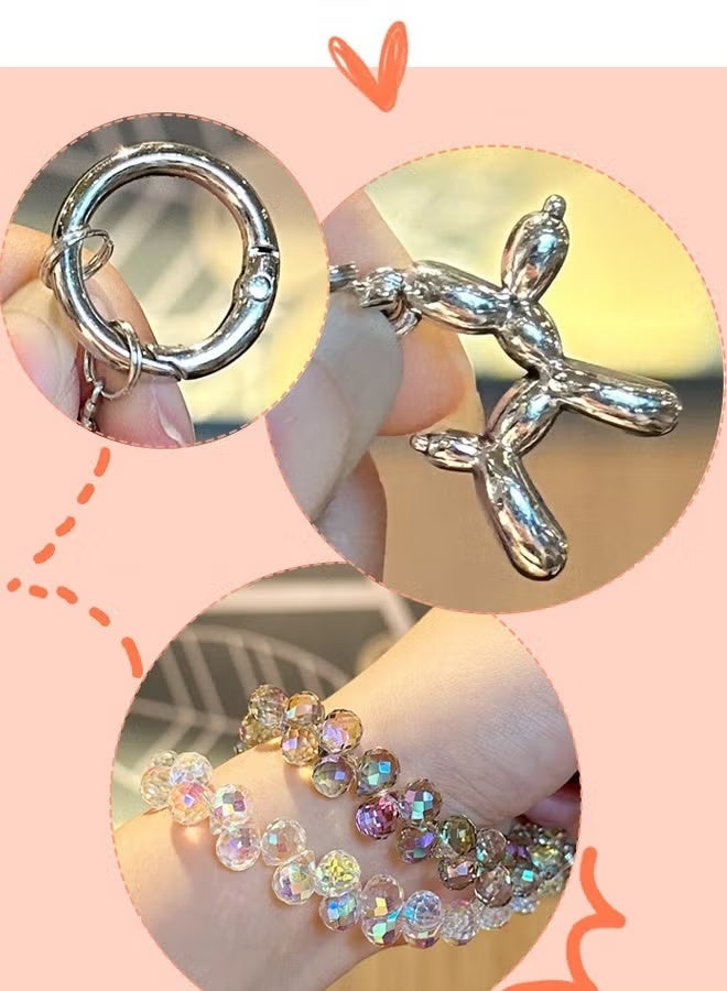 حزام جوال لليد بكريستال لامع – سلسلة خرز وميدالية مفاتيح للنساء مع رباط مانع للفقدان، تصميم براق - Image 3